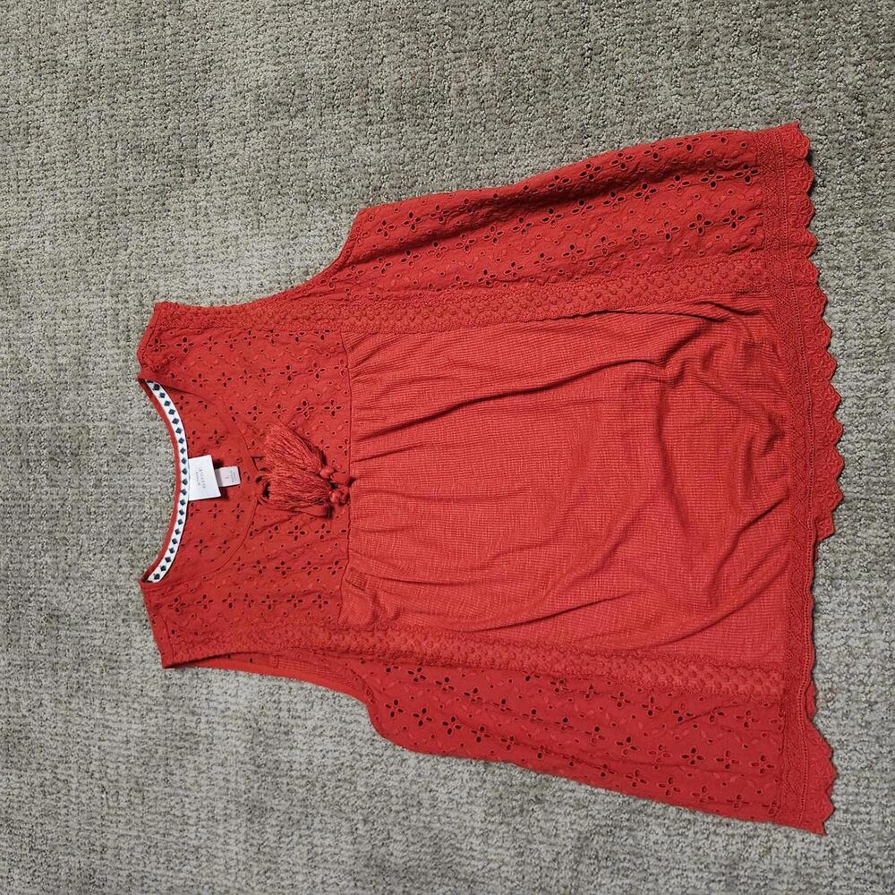 Knox Rose Blouse Red Women's Size Large Sleeveless NWT